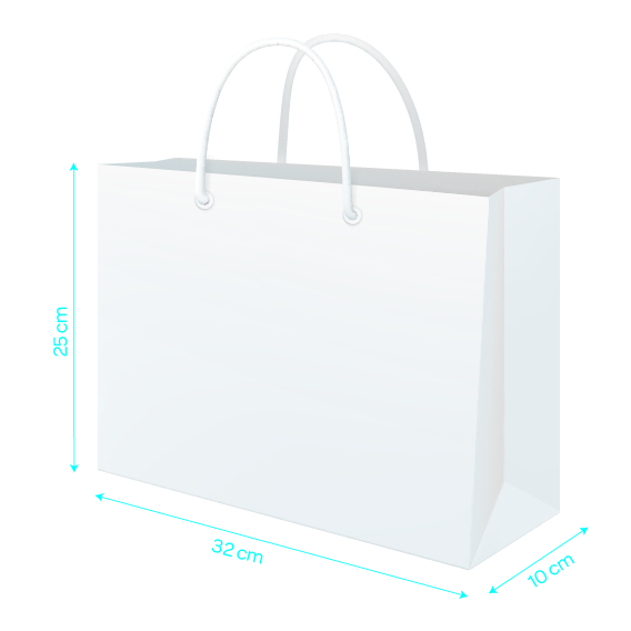 WHITE LUXURY CARRIER 32X10X25CM X 100